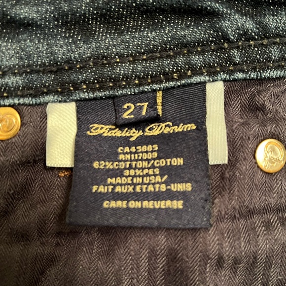 🌺 Fidelity Dark Blue Jeans Straight Leg 5 Pocket EUC Women’s Size 27. - Picture 5 of 15